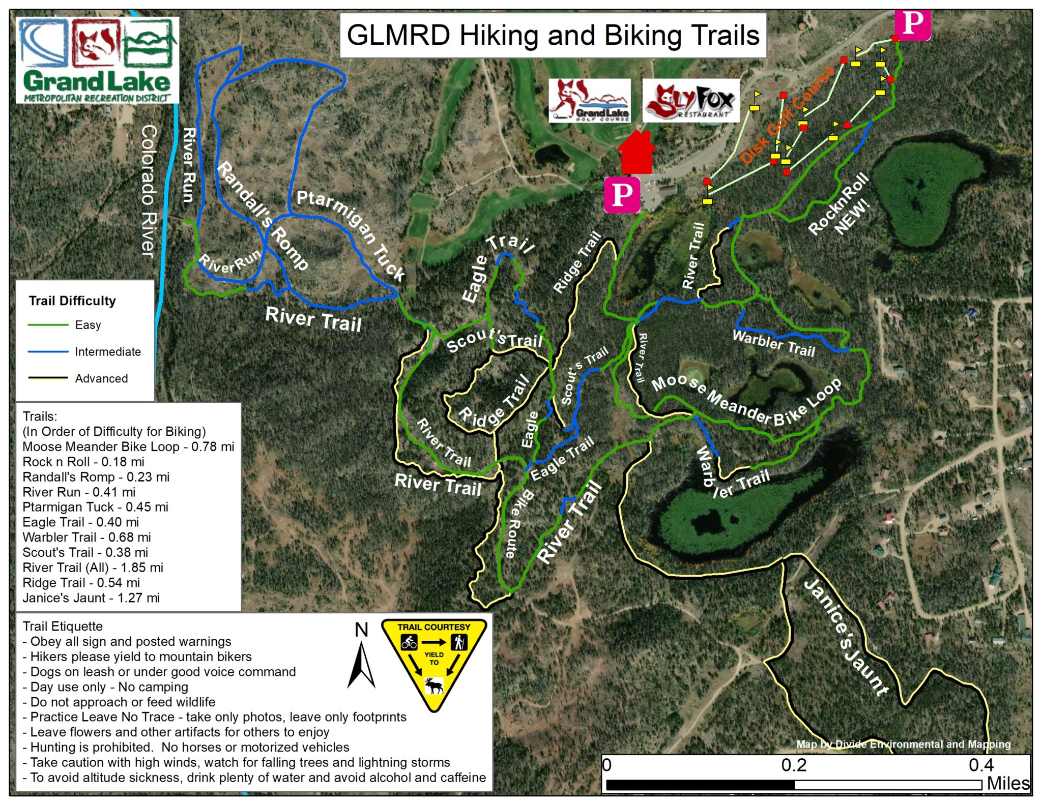 Trail Map and Disk Golf Map Grand Lake Metropolitan Recreation District